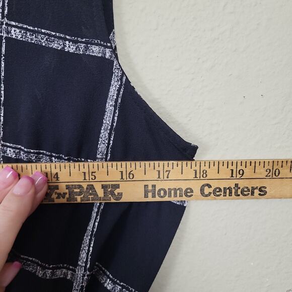 Y2K Office Siren Jumpsuit Black White Windowpane V Neck Officecore Corpcore Sm - Picture 6 of 9